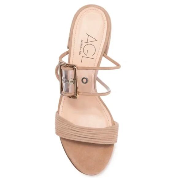 AGL Transparent Buckle Strap Mule Sandals - Picture 7 of 14